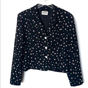 PEGGY JENNINGS | Black Polka Dot Silk Suit Blazer
